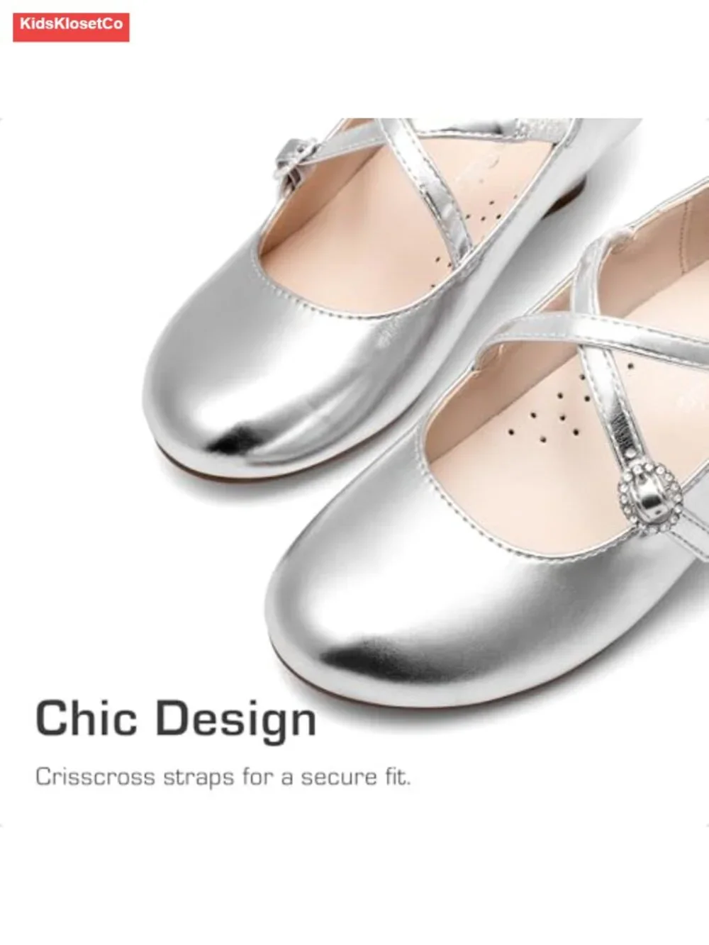 Girls Mary Jane Pumps with Low Heel for Weddings & Parties